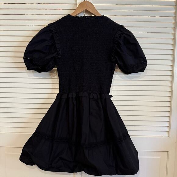 For Love and Lemons Sandy Elegant Black Puff Sleeve Mini Dress XS - Picture 7 of 7